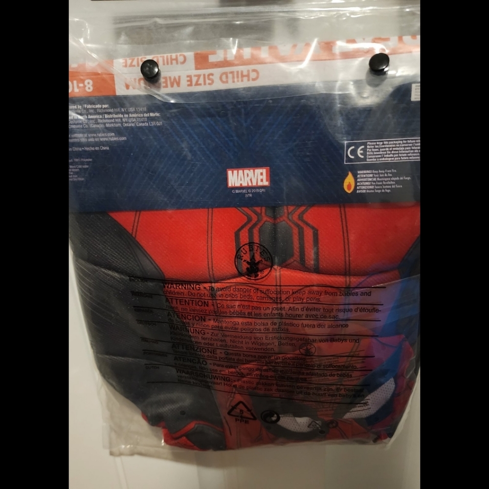 Boys child Spiderman Spider man far from home costume 5 7 8 10 black red medium - Picture 2 of 2
